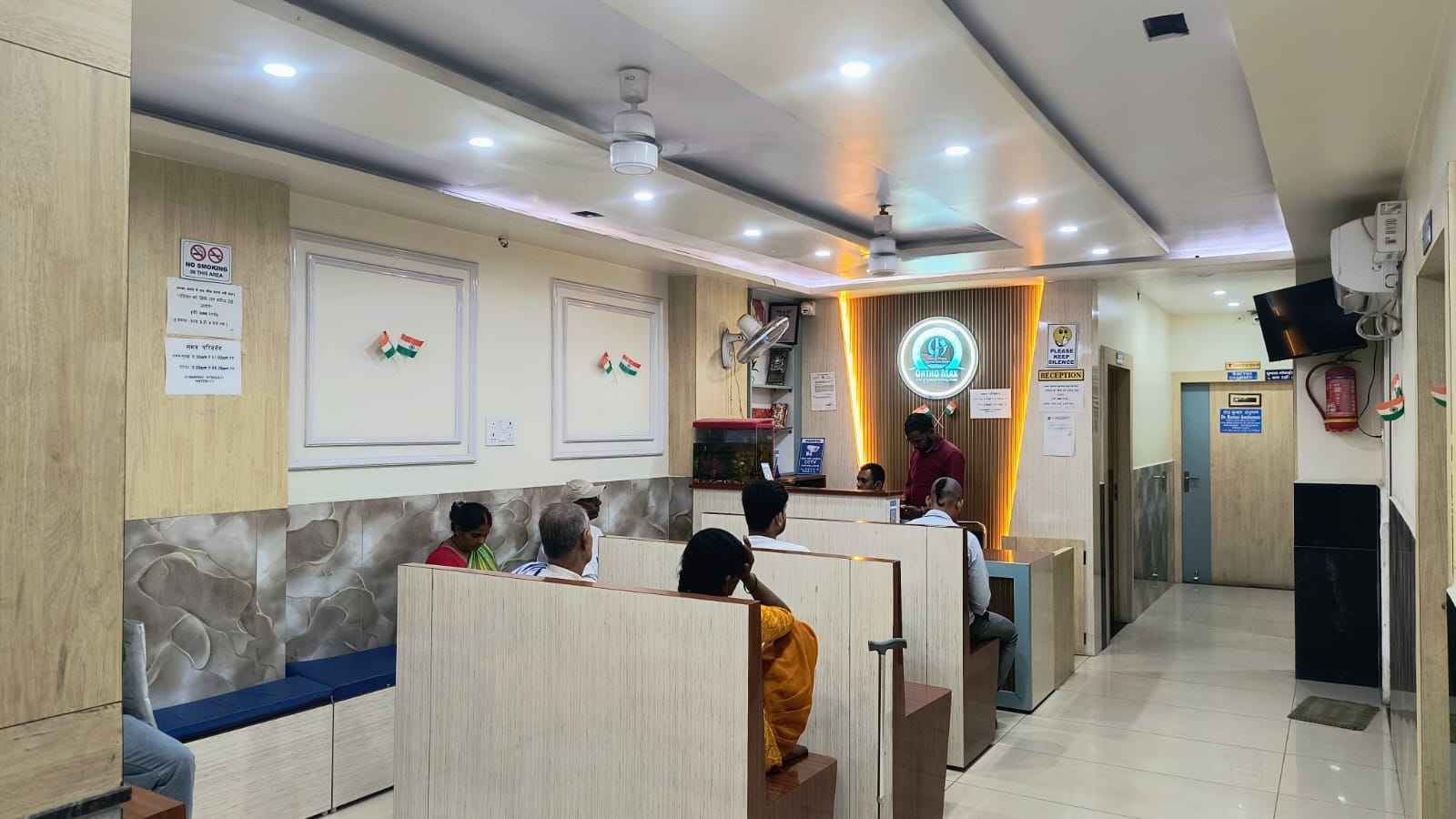 Patient waiting area at ORTHO MAX MULTI SPECIALITY HOSPITAL, Dehri